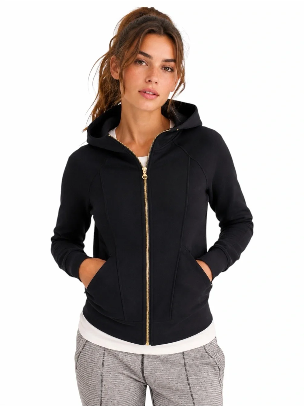 Lululemon – Warm Core Hoodie – Black – Polartec Power Stretch Pro – Sz. 12